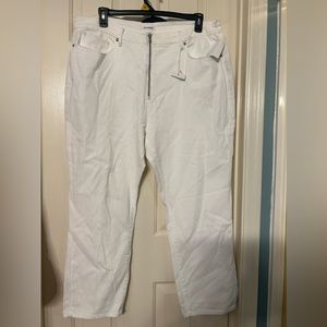 Good American Womens White Good Vintage High Waist Exposed Zip Jeans SZ 18